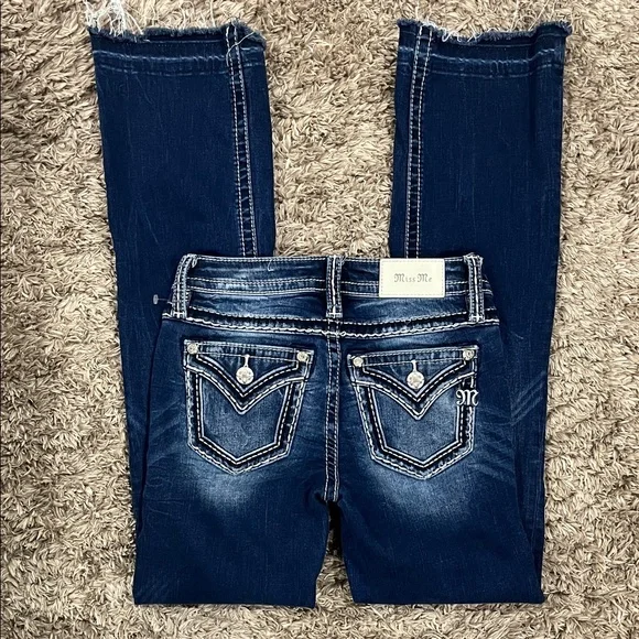 Miss Me Dark Blue Mid Rise Bootcut Jeans - Picture 8 of 9